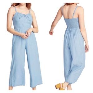 Old Navy Chambray Tie Front Sleeveless Jumpsuit XS